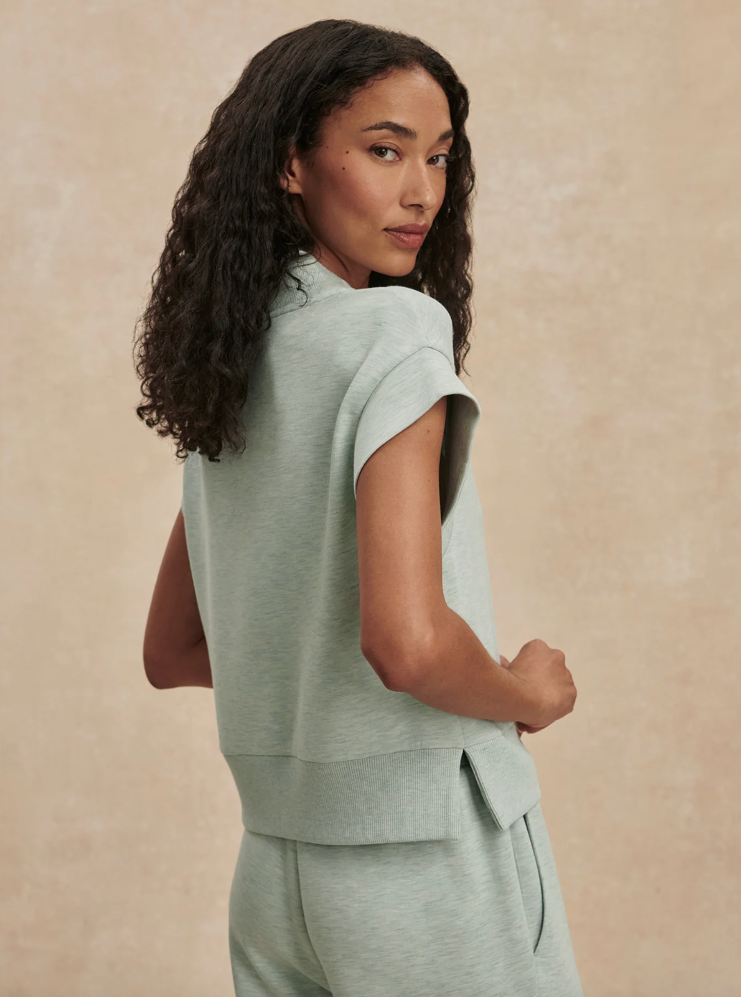 Gracee V Neck Green Marl