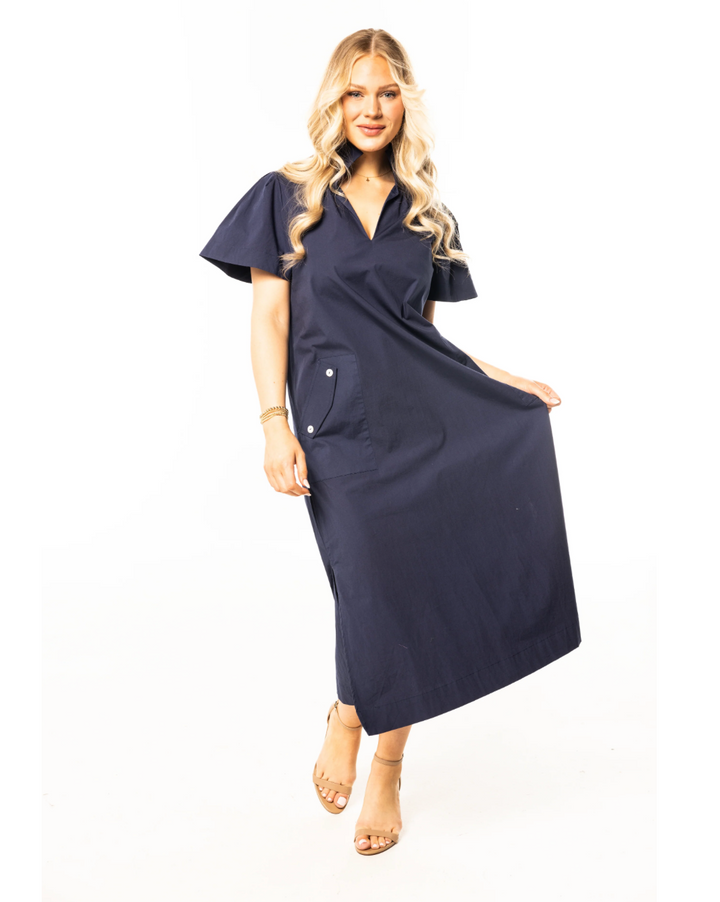 Gretchen Dress Solid Navy