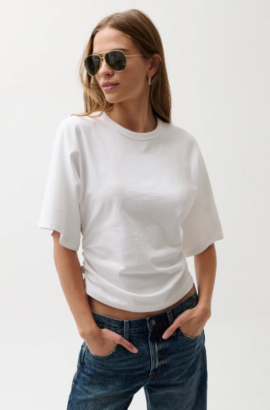 Veronica Kimono Sleeve Fitted Tee Le Blanc