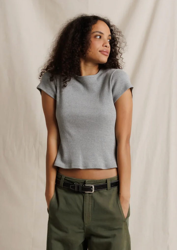 Macy Fitted Tee Heather Grey