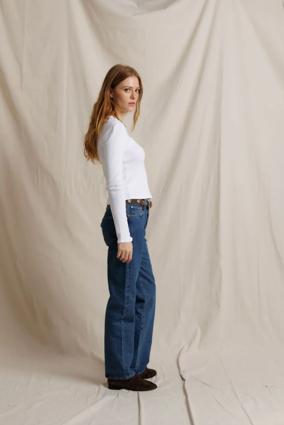Marcela Cotton Rib Tee White