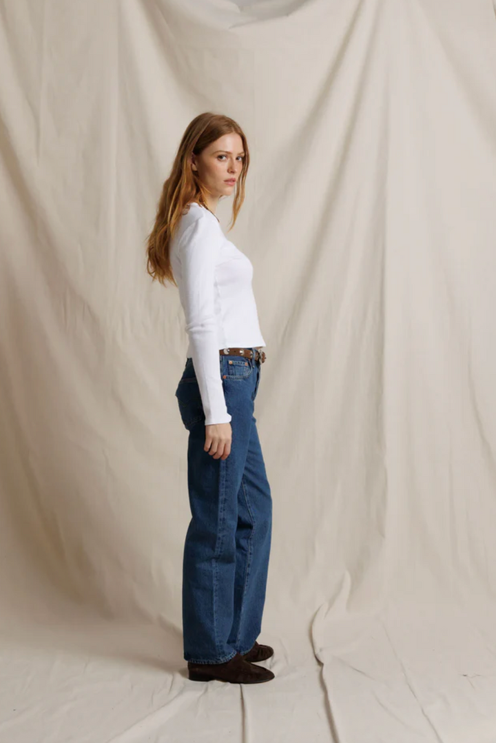 Marcela Cotton Rib Tee White