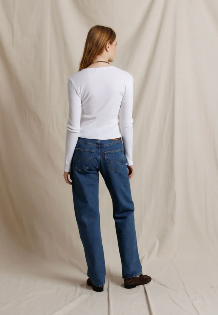 Marcela Cotton Rib Tee White