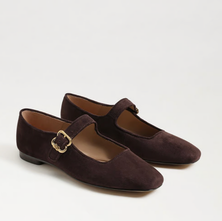 Michaela Mary Jane Cafe Noir Suede