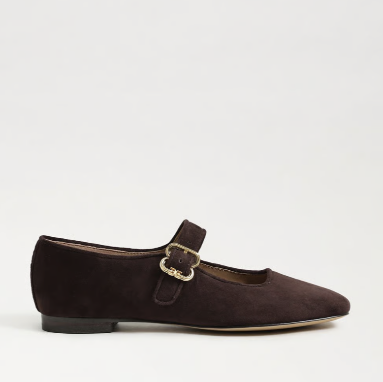 Michaela Mary Jane Cafe Noir Suede
