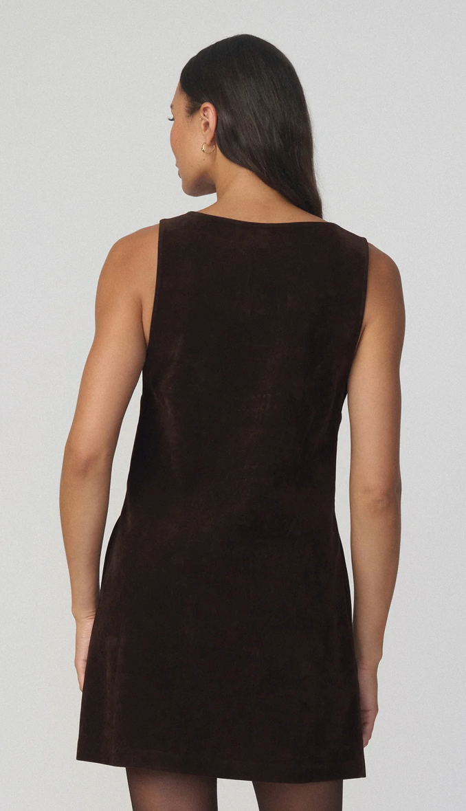 The Scoop Neck Vegan Suede Mini Dress