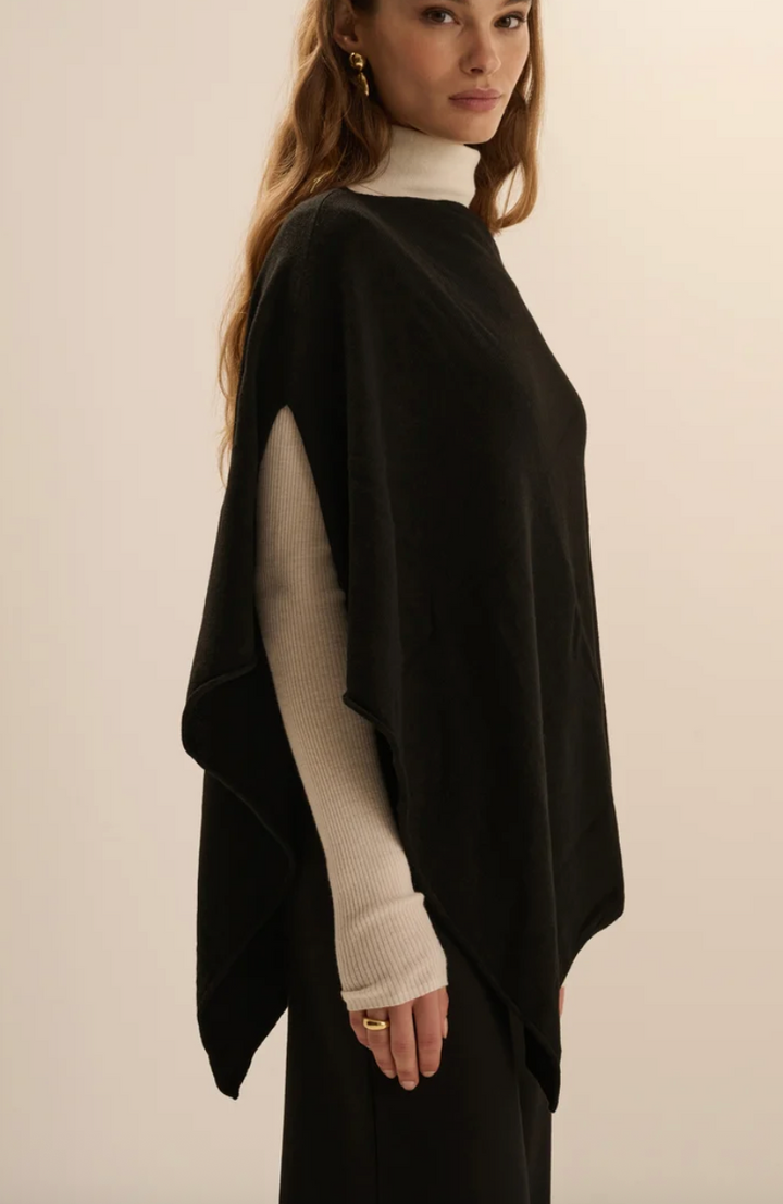 The Script Logo Poncho Black