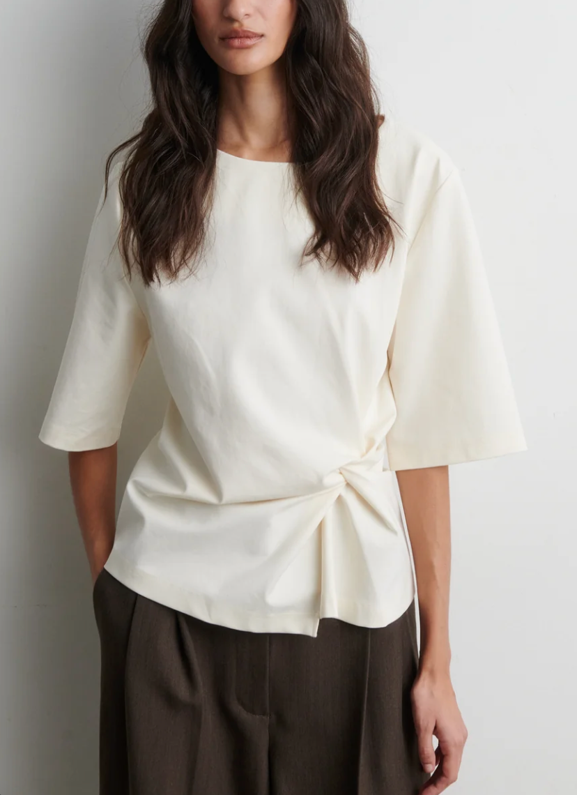 Arkai Drape Tee Eggnog