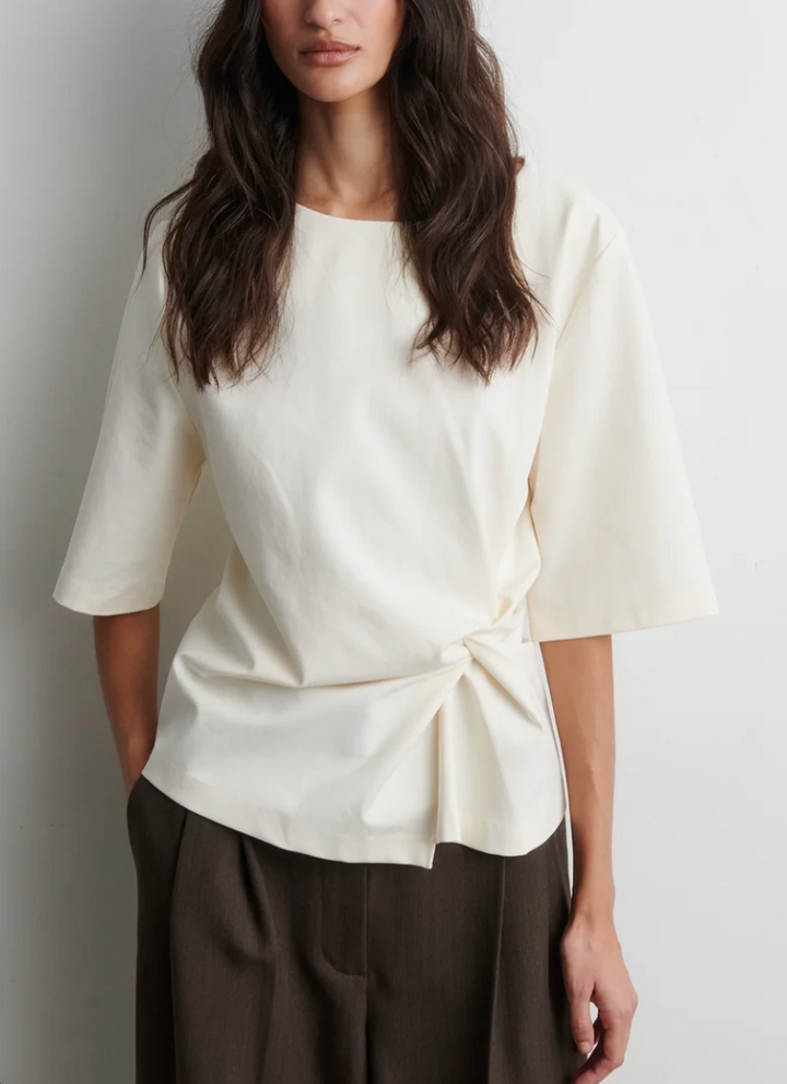 Arkai Drape Tee Eggnog