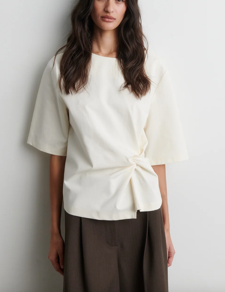 Arkai Drape Tee Eggnog