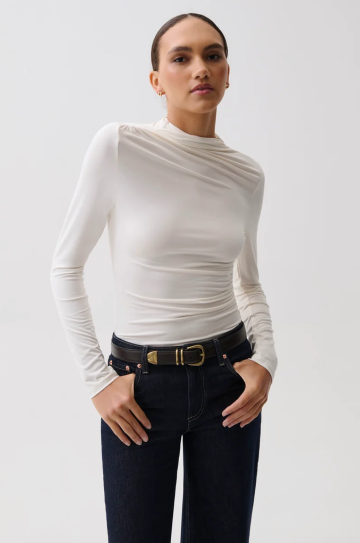 Nathalia Draped Mock Neck
