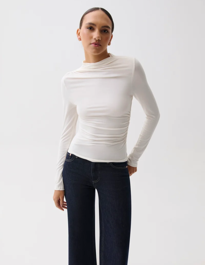 Nathalia Draped Mock Neck