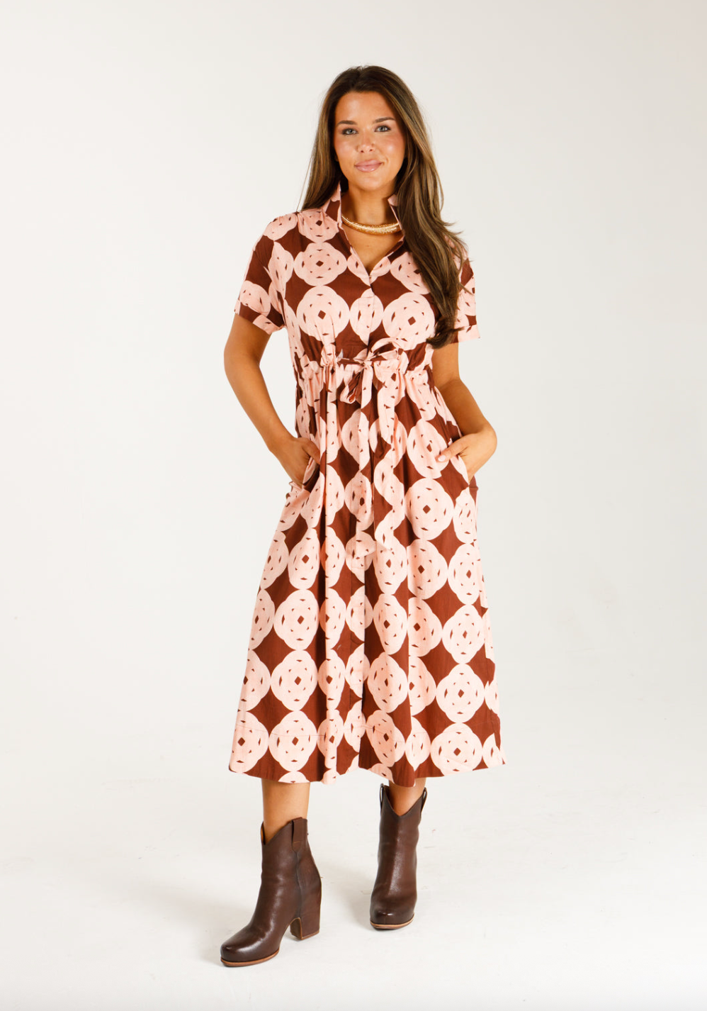Bria Dress Coral Tether