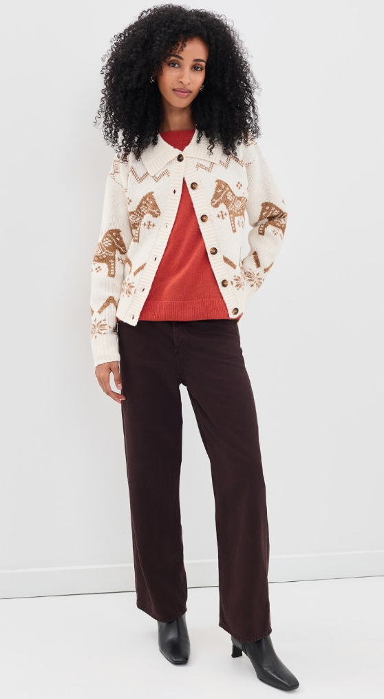 Neck Collar Button Down Cardigan