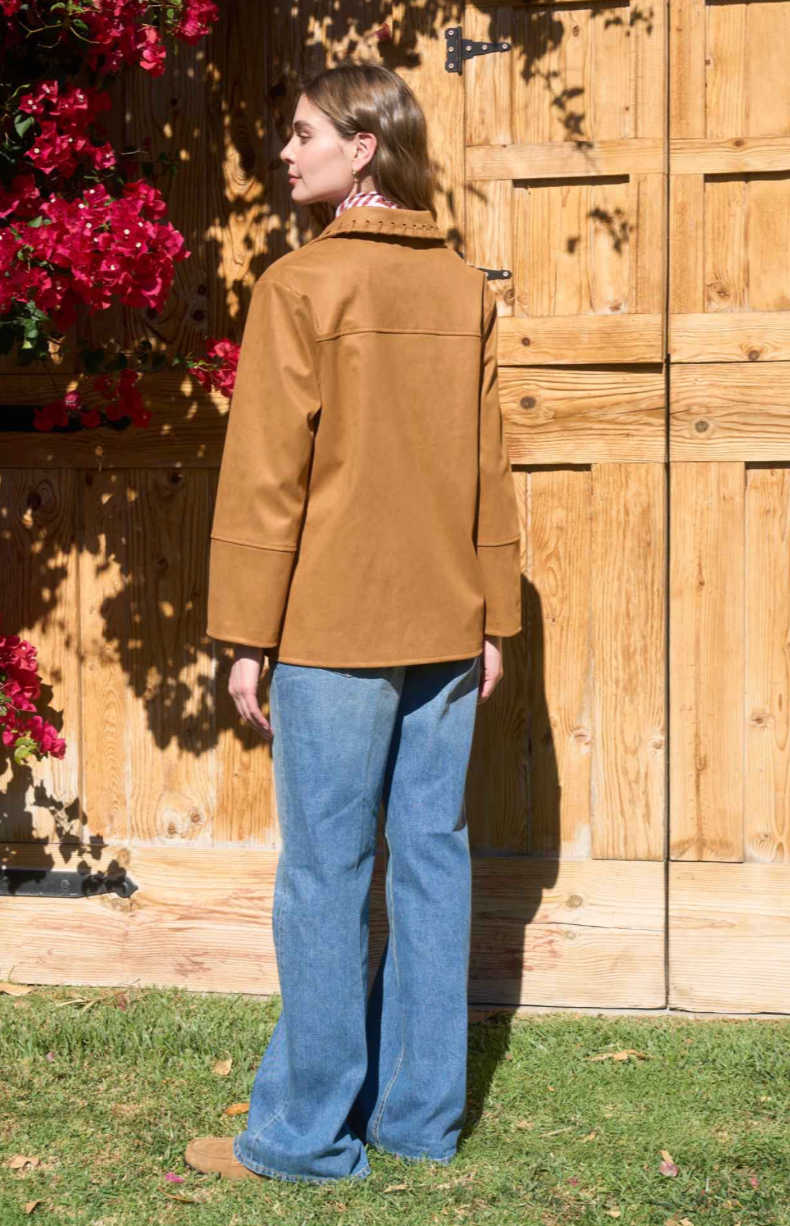 Laced up Suede Jacket