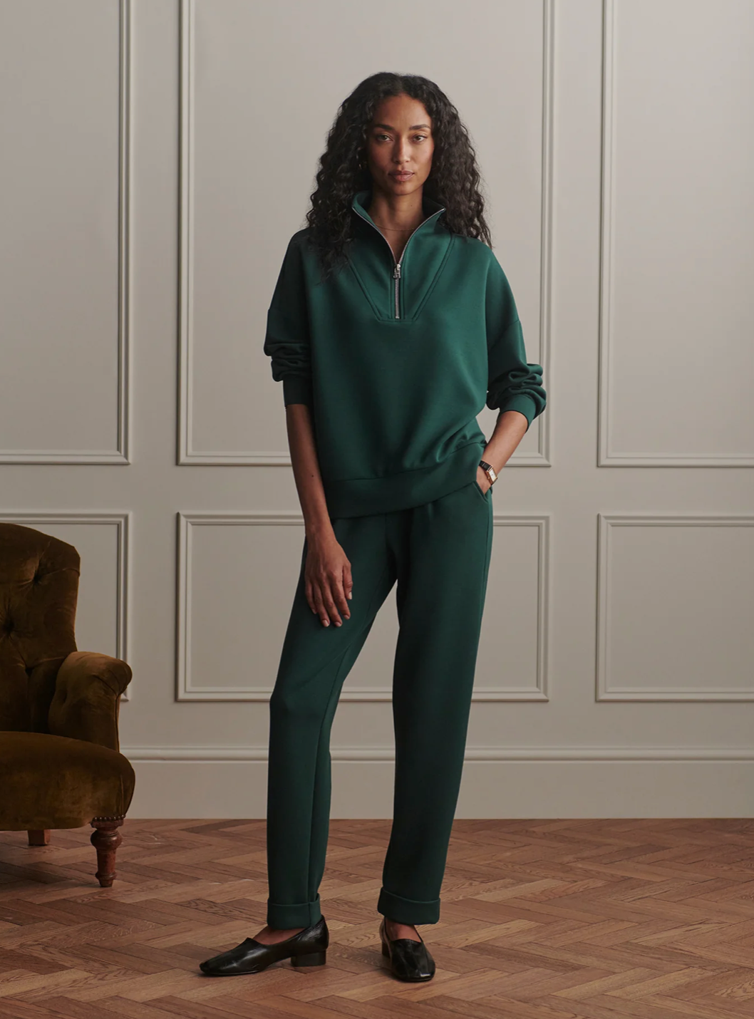 Hawley Half Zip Sweat Ponderosa Pine