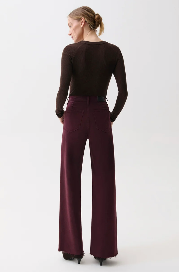 Penny Wide Leg Denim Pants Claret