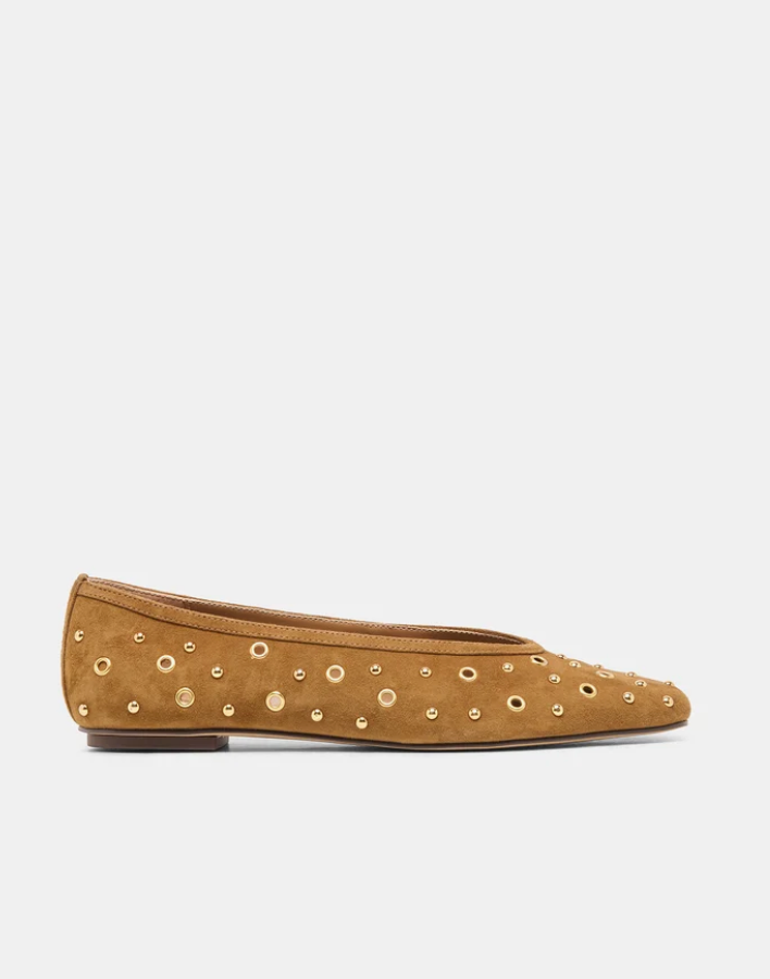Caret Stud Light Brown Suede