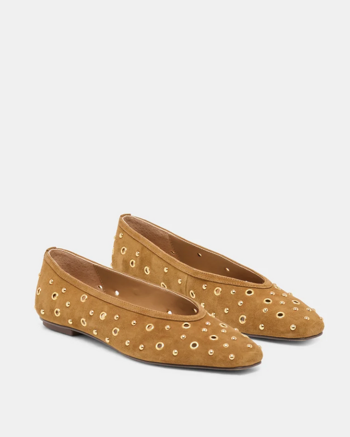 Caret Stud Light Brown Suede
