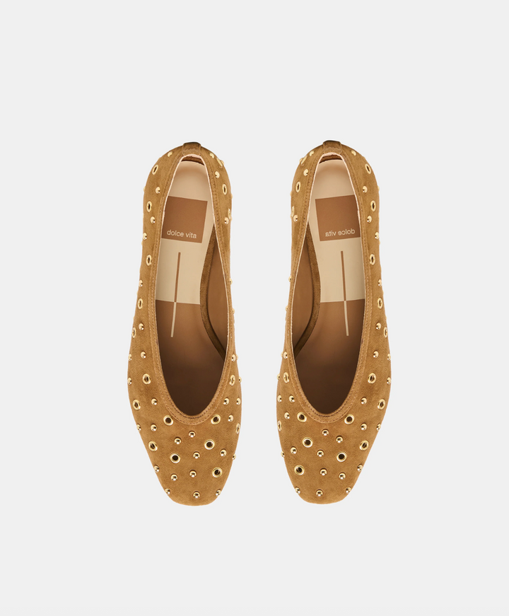 Caret Stud Light Brown Suede