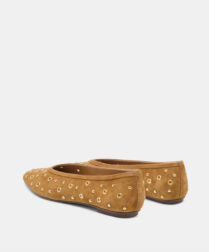 Caret Stud Light Brown Suede
