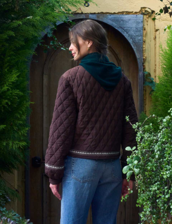Floral Embroidered Quilted Jacket