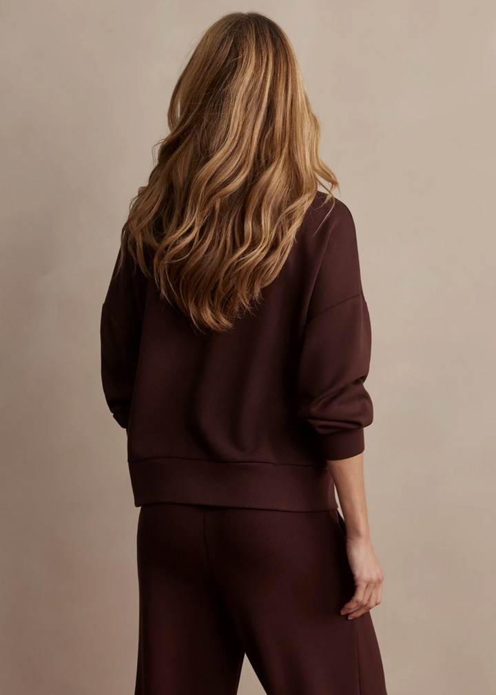 Hawley Half Zip Sweat Coffee Bean Marl
