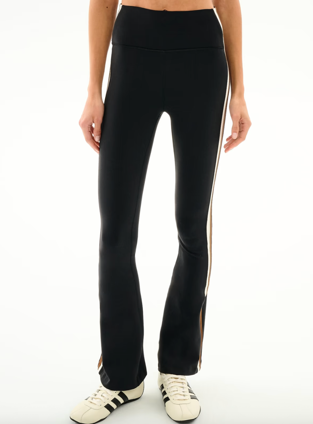 Raquel High Waist Supplex Flare Black/Creme