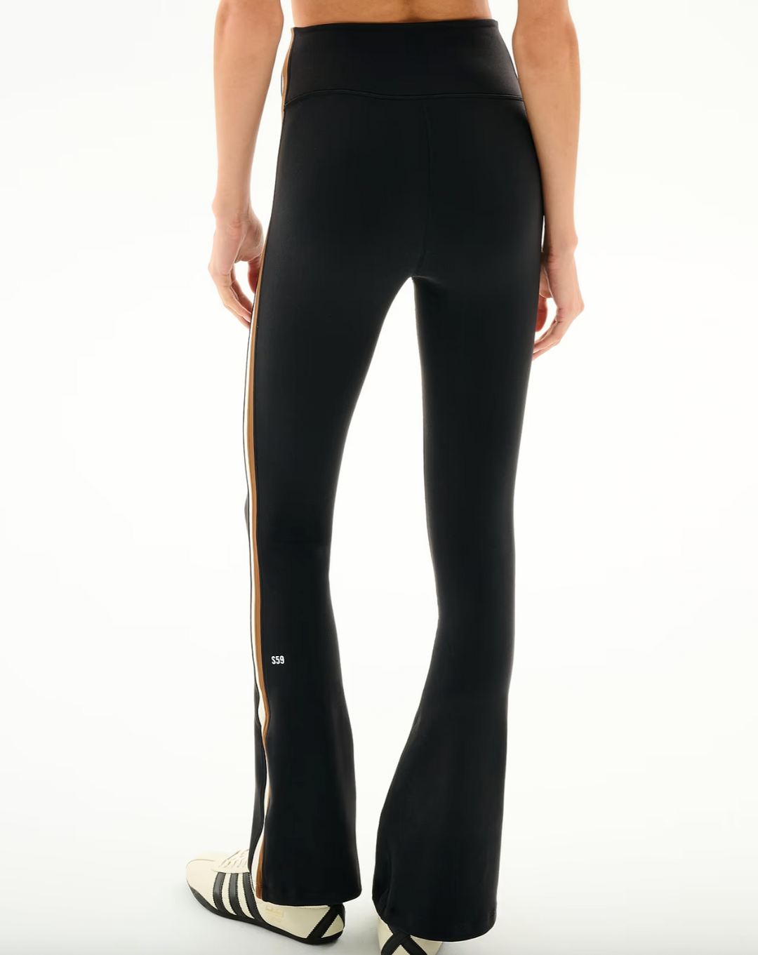 Raquel High Waist Supplex Flare Black/Creme