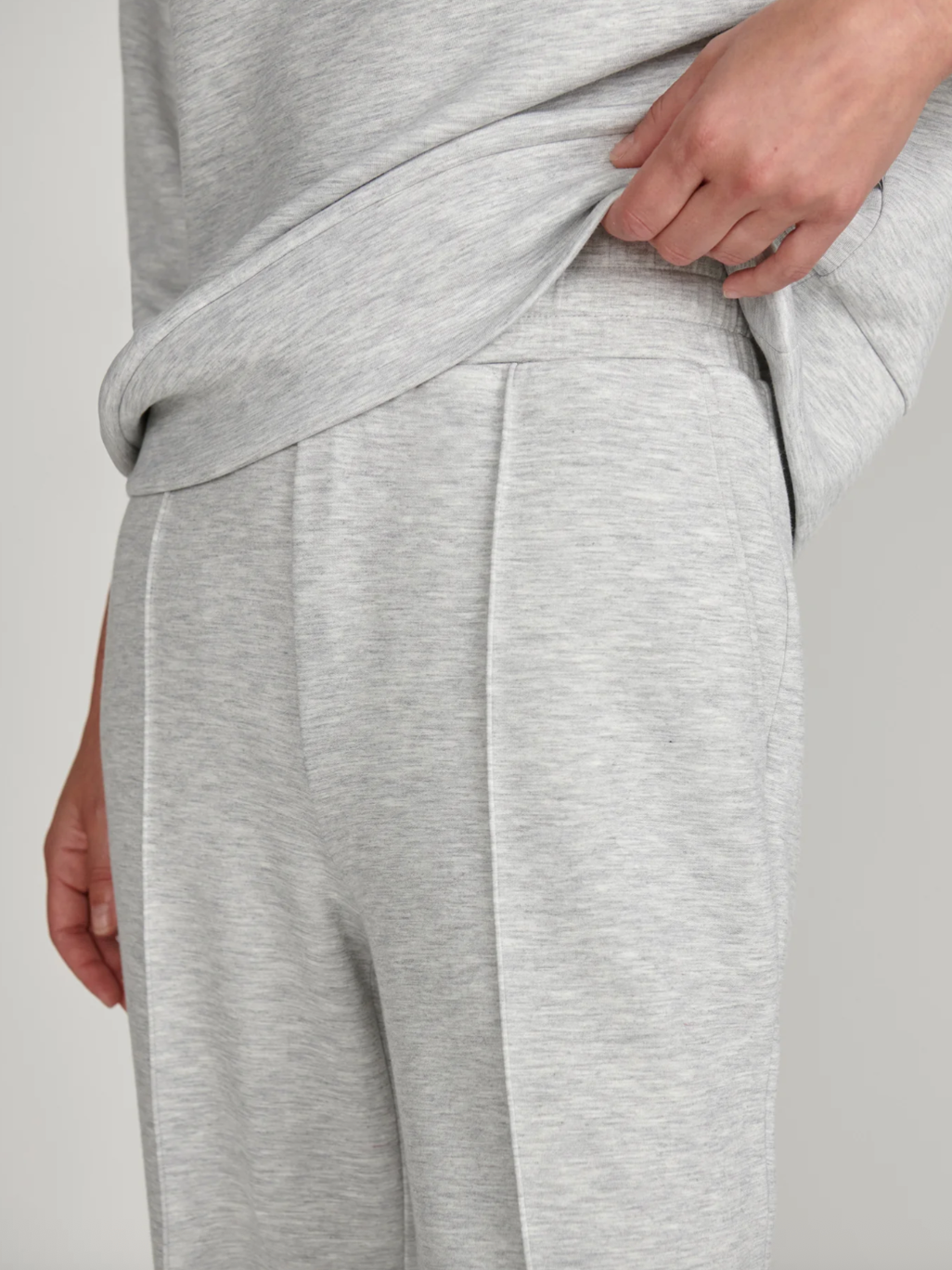 The Wide Leg Pant 30 Light Grey Marl