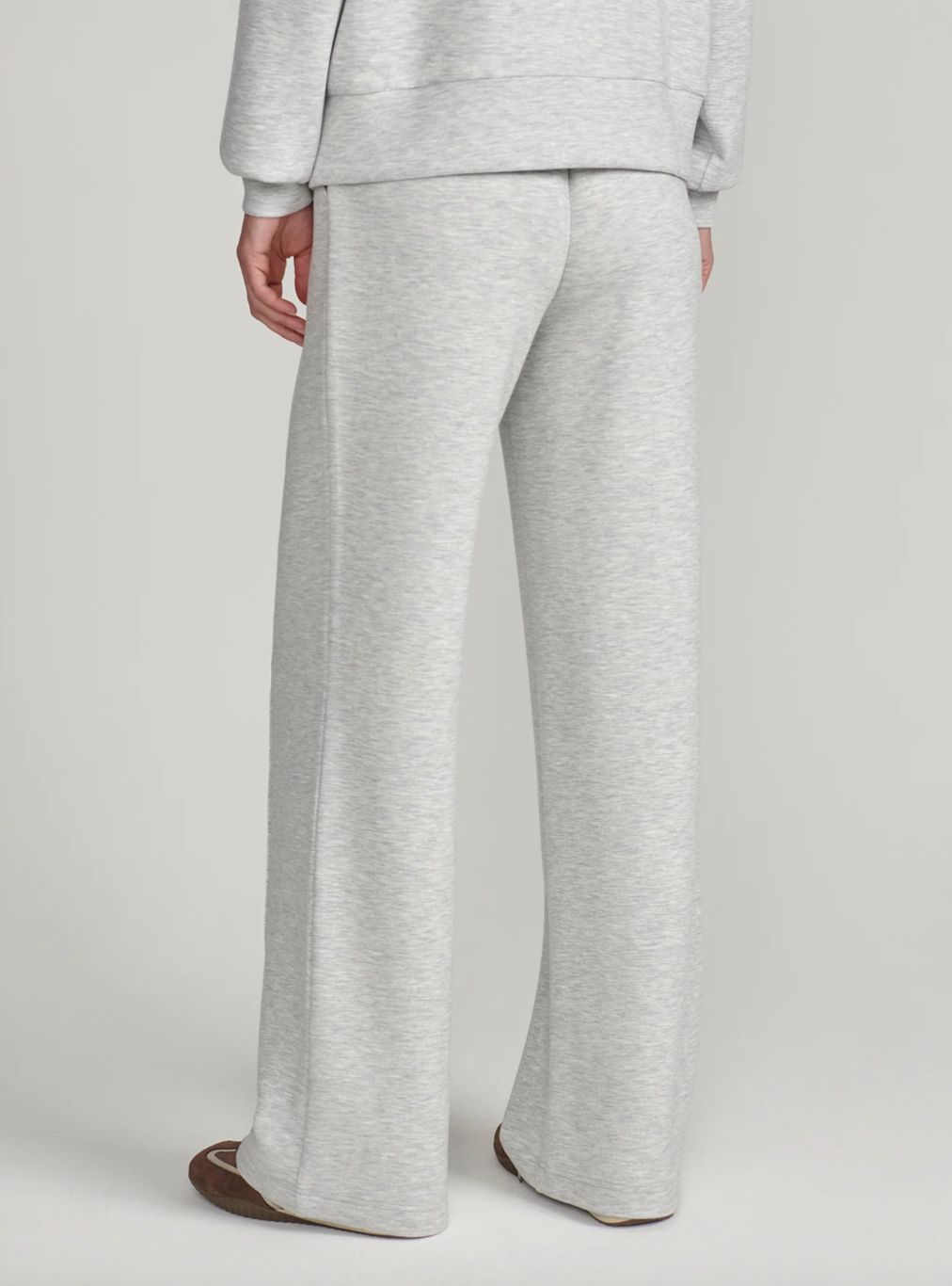 The Wide Leg Pant 30 Light Grey Marl