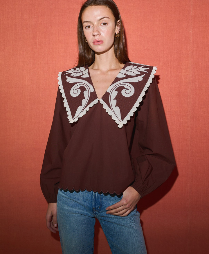 Emma Blouse Cocoa Brown