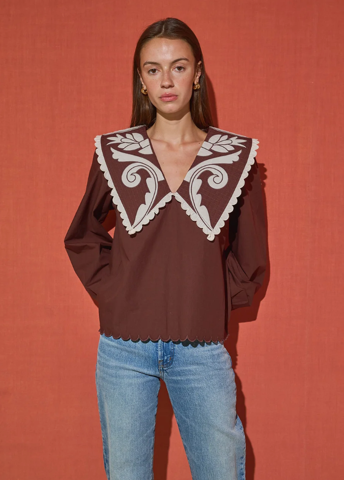 Emma Blouse Cocoa Brown