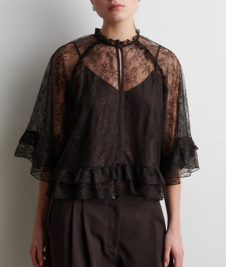 Sybell Lace Ruffle Blouse