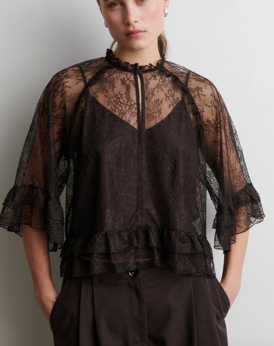 Sybell Lace Ruffle Blouse
