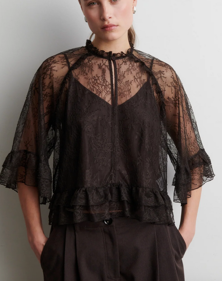 Sybell Lace Ruffle Blouse