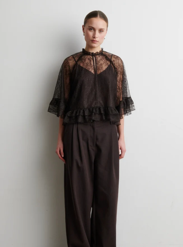 Sybell Lace Ruffle Blouse