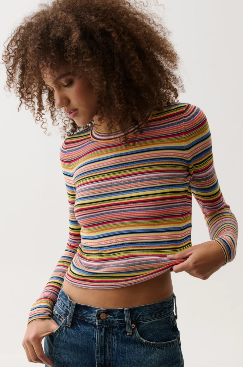 Madison Sweater Tee Multi Stripe