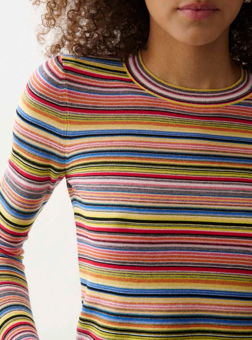 Madison Sweater Tee Multi Stripe