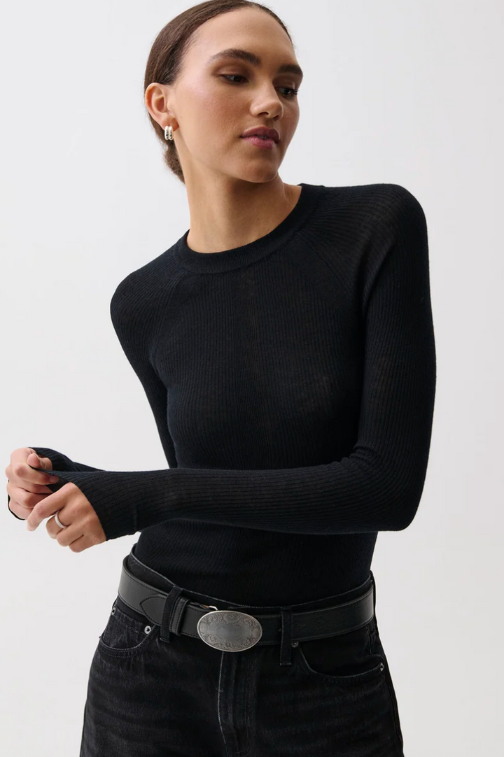 Juno Feather Weight Sweater Black