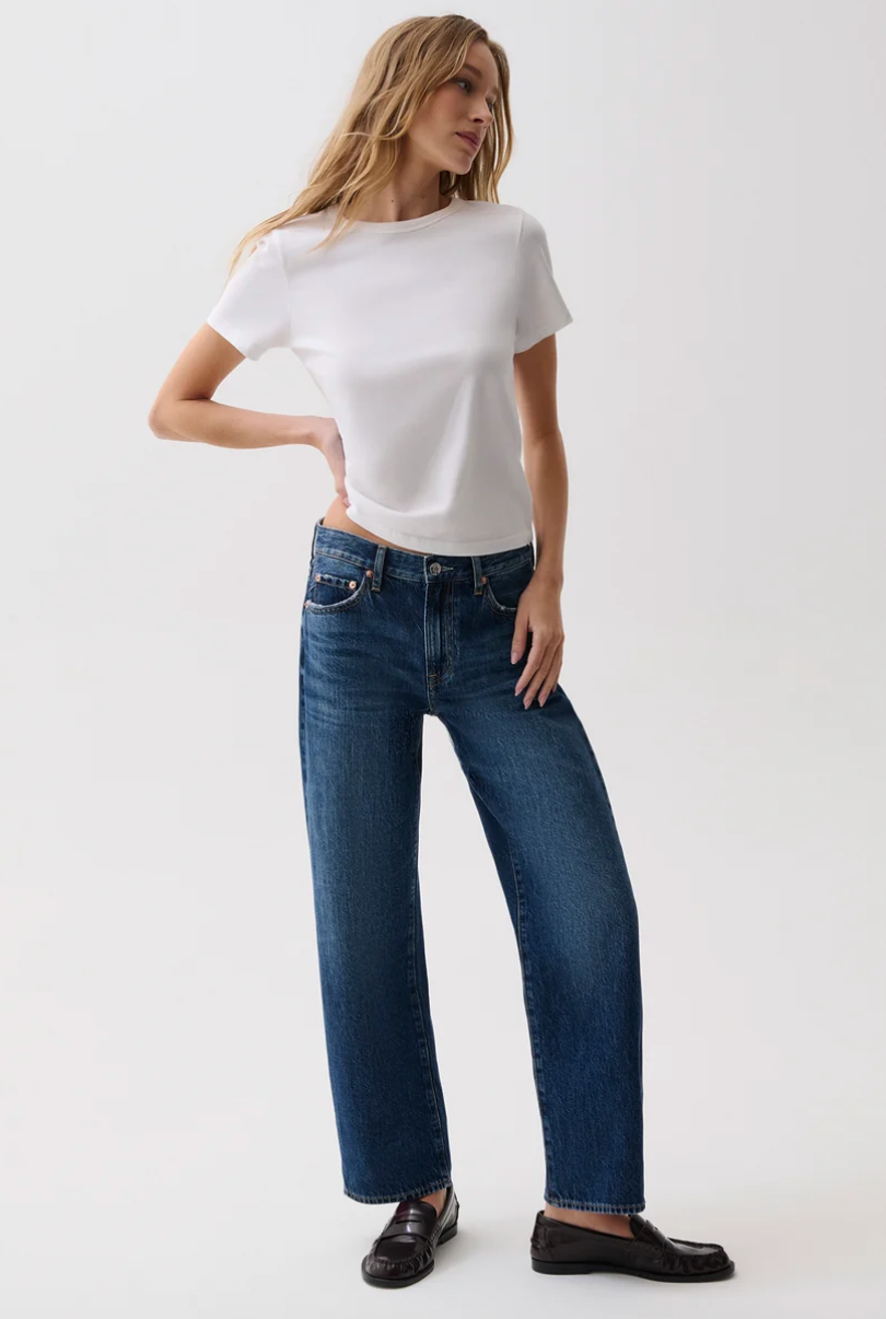 Lexi Mid Rise Bowed Straight Moonwave