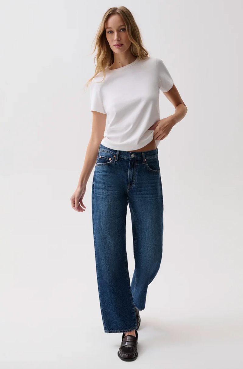 Lexi Mid Rise Bowed Straight Moonwave
