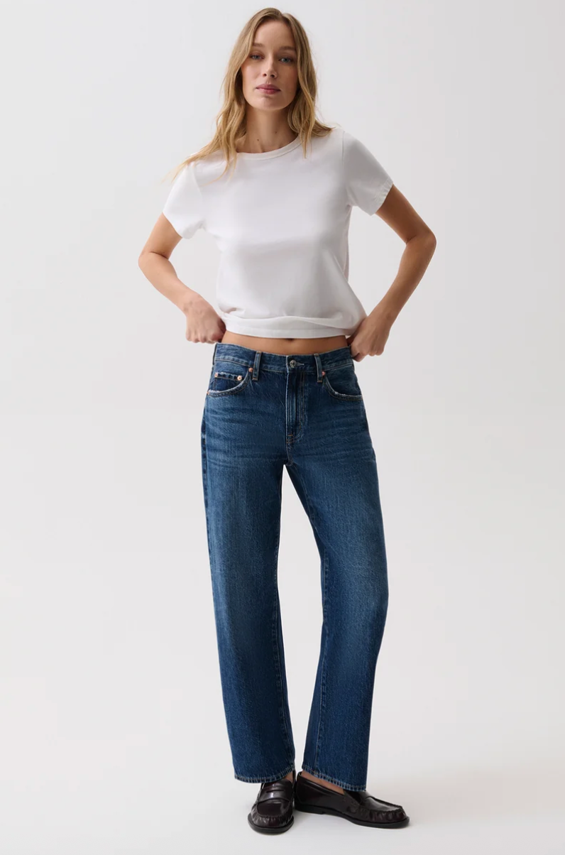 Lexi Mid Rise Bowed Straight Moonwave