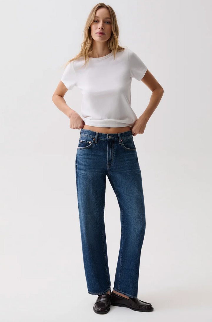 Lexi Mid Rise Bowed Straight Moonwave