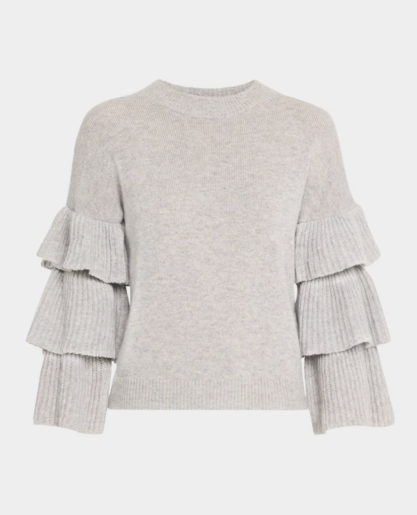 Tiered Ruffle Sleeve High Crew