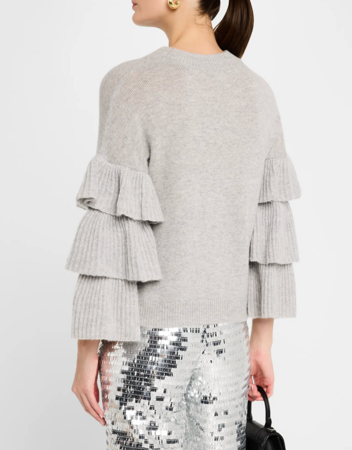 Tiered Ruffle Sleeve High Crew