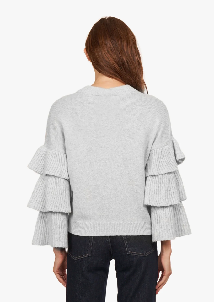 Tiered Ruffle Sleeve High Crew