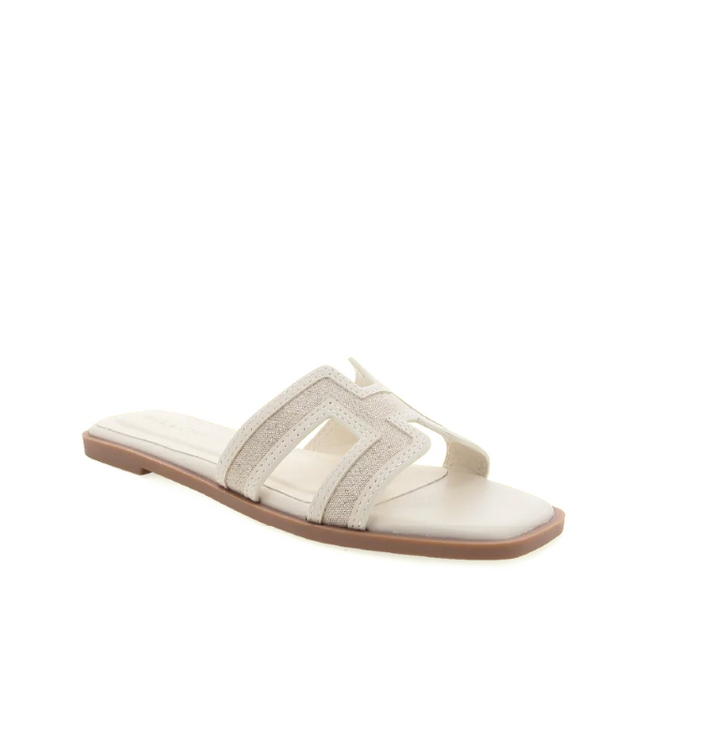 Gordy Flat Sandal Cream Linen