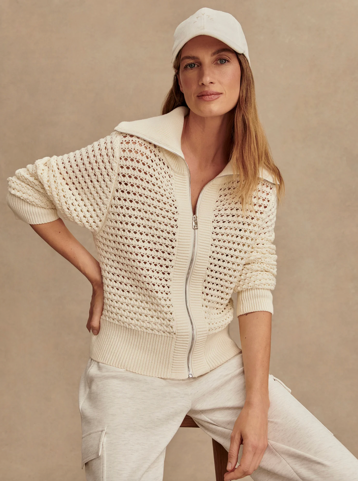 Eloise Full Zip Knit Egret