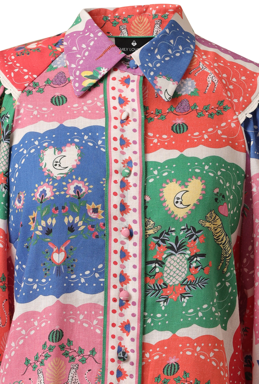 Edie Scarf Print Blouse